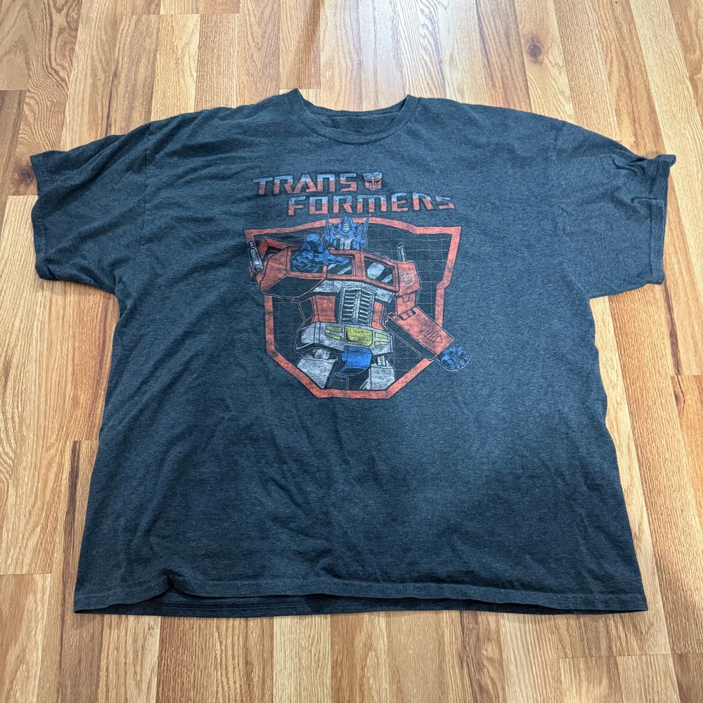 Transformers Optimus Prime Graphic Tee Charcoal Gray XXL Retro Hasbro Shirt